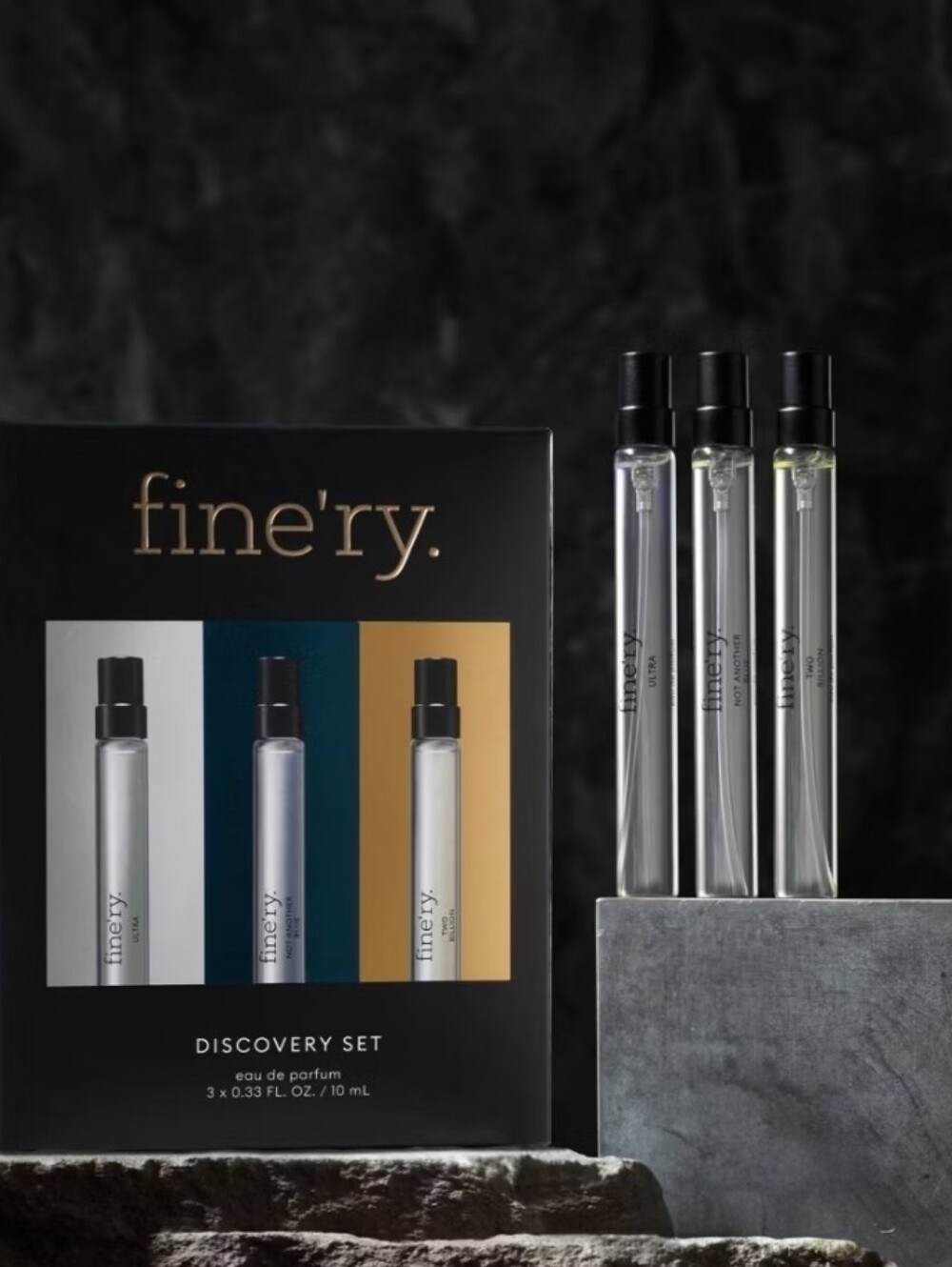 Fine'ry Mens Discovery Set 3 Travel Size Bottles 10Mls Each